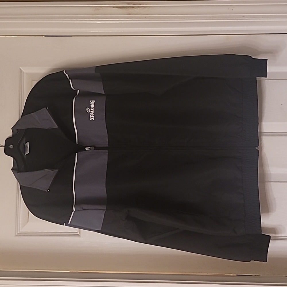 Mens Spalding jacket, large, black and gray